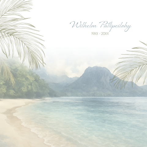 Rouwkaart zee aquarel – Selamat jalan, Molukse uitvaart