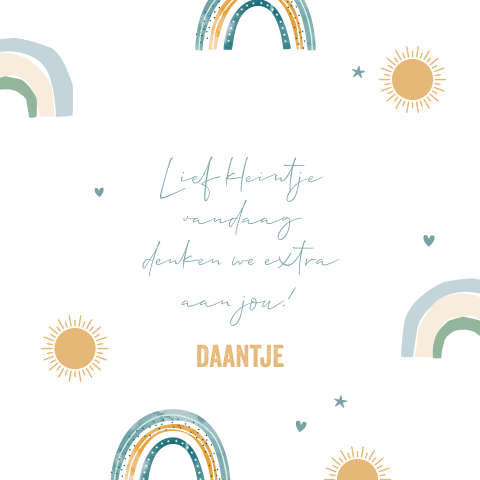Wenskaart sterrenkindje regenboog