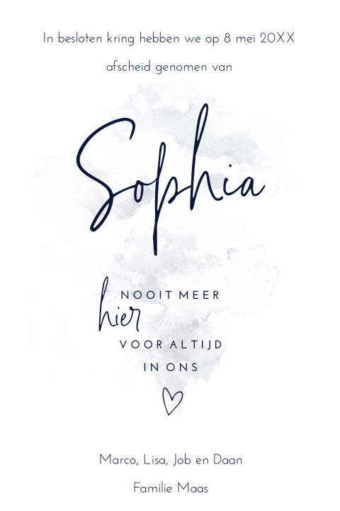 Rouwkaart watercolour