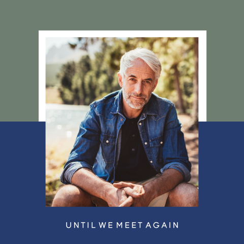 Moderne rouwkaart man met stoere en krachtige kleuren