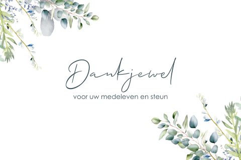Botanische bedankkaartjes na overlijden met eucalyptus
