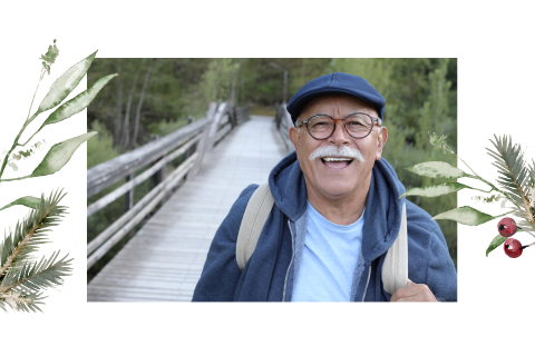 Bedankkaartje rouw met kersttakjes, foto en gedicht