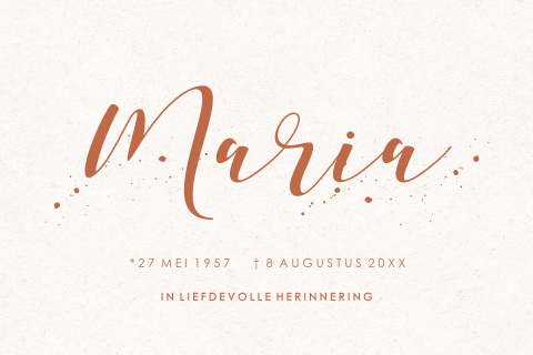 Rouwkaart typografisch