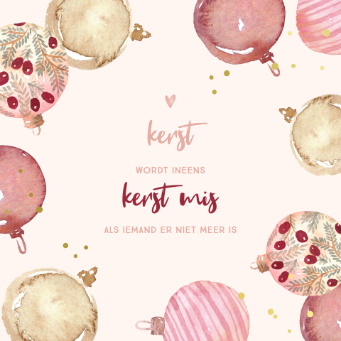Lief kerstkaartje als je met kerst iemand missen moet
