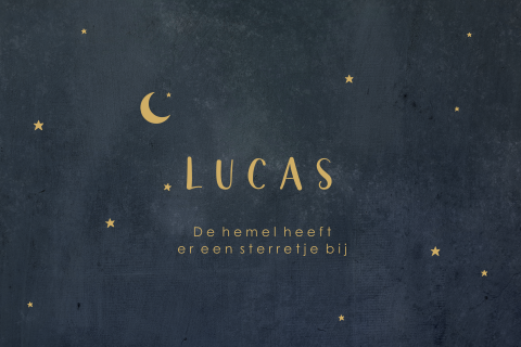 Rouwkaartje maan en sterren
