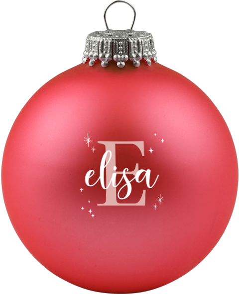 Kerstbal rood | Met naam en initiaal van je kleine meisje