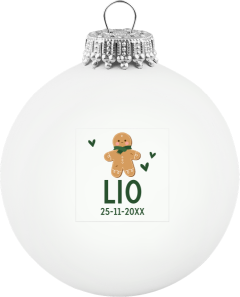 Kerstbal wit om je kleintje te herinneren | Met naam en datum