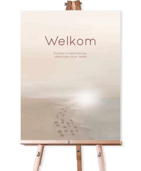 Welkomstbord voetstappen