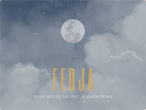 Houten memorybox voor overleden kindje met maan en sterren