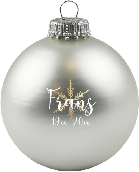 Zilveren kerstbal met kerstster en naam van je dierbare
