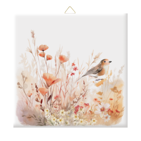 Kleurrijk keramiek herinneringstegeltje vogel van liefde