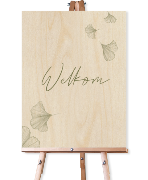 Welkomstbord groen ginkgo