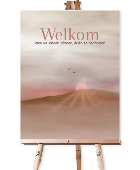 Welkomstbord | samen stilstaan, delen en herinneren 