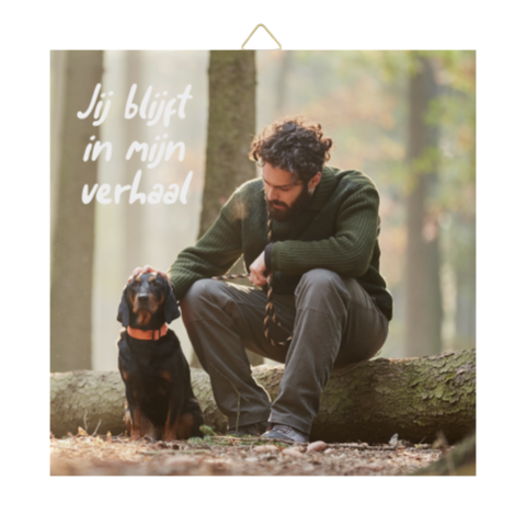 Keramiek tegeltje ‘Jij blijft in mijn verhaal’ met foto