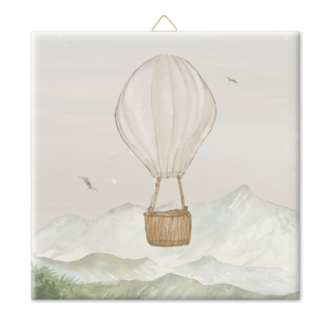 Aandenken keramisch tegeltje luchtballon zweef met mij mee