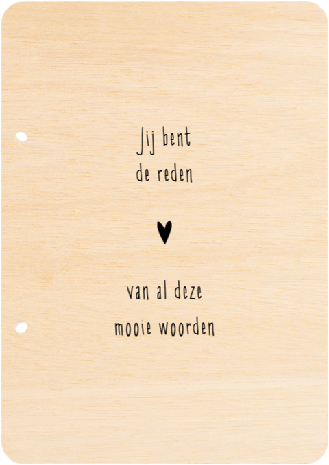 Houten bewaarbundel jij bent de reden | Kaarten bewaren na overlijden