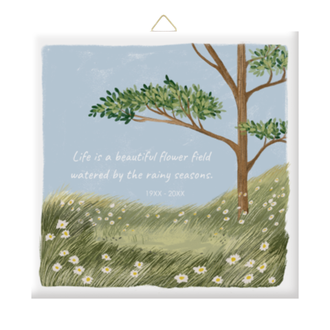 Making memories tegeltje keramiek bloemenveld