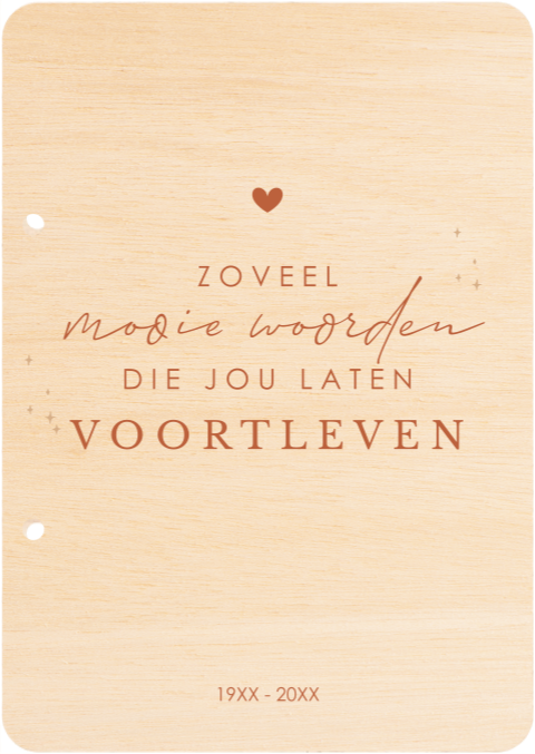Houten bewaarbundel – Mooie woorden die jou laten voortleven