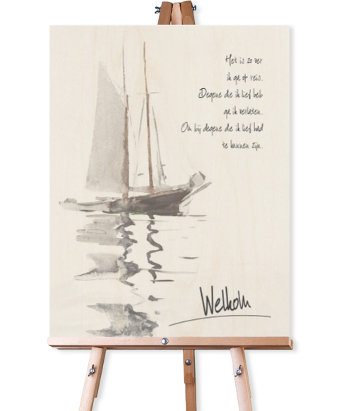 Welkomstbord Zeilboot