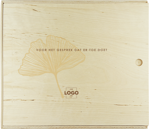 Bewaarbox hout met schuifdeksel - ontwerp in eigen huisstijl