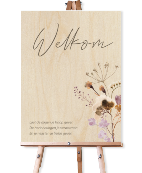 Welkomstbord kleurrijke herfst veldbloemen 