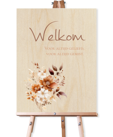 Welkomstbord herfstbloemen