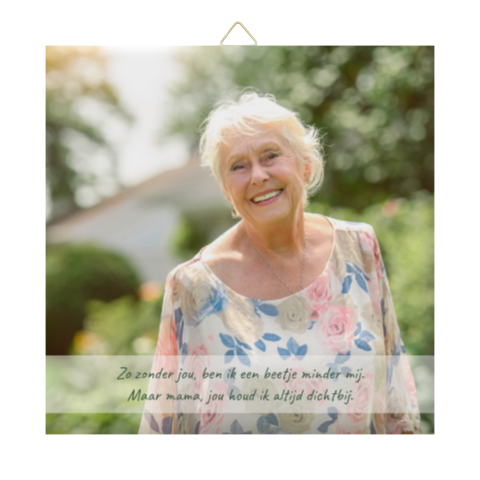 Herinneringstegeltje moeder met foto en lieve tekst