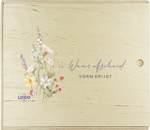 Bewaarbox met bloemen – personaliseerbaar in eigen huisstijl