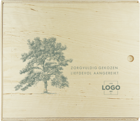 Bewaarbox hout met schuifdeksel - illustratie boom