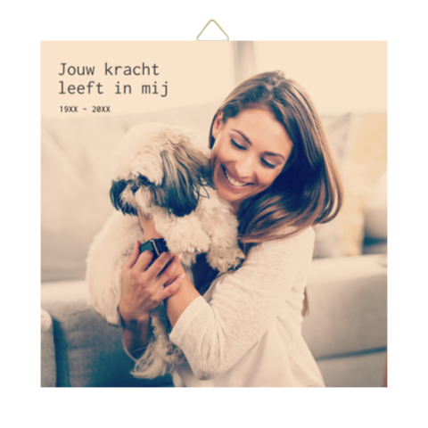 Herinneringstegel met foto – Troostcadeau ‘Jouw kracht leeft in mij’