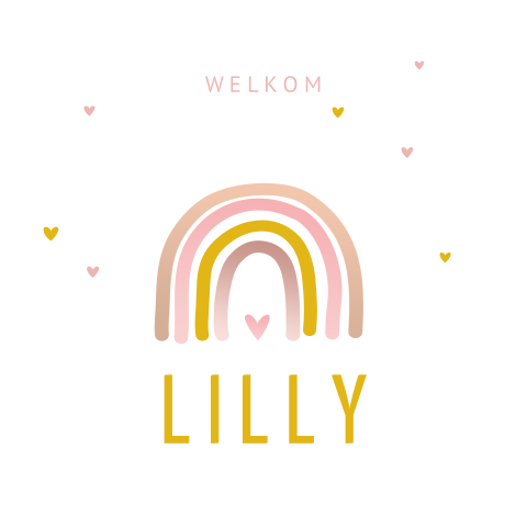Raambord dubbel regenboog meisje met hartjes
