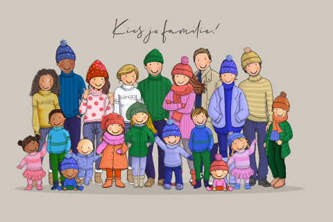 Winterkaart Familie voorbeeld
