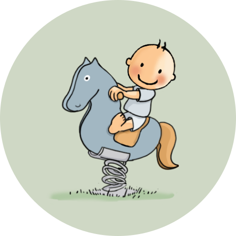 Sluitzegel baby jongen op hobbelpaard