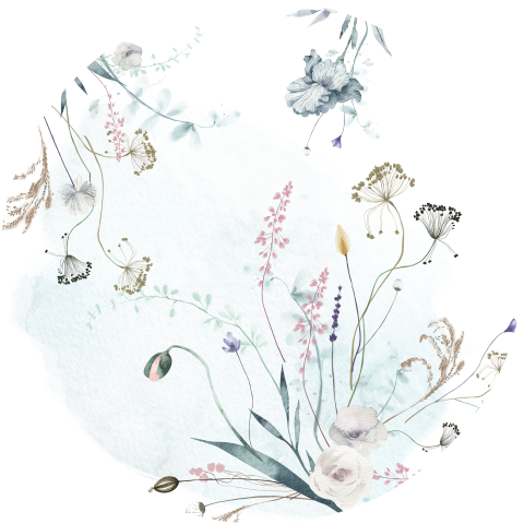 Behangcirkel veldbloemen watercolor