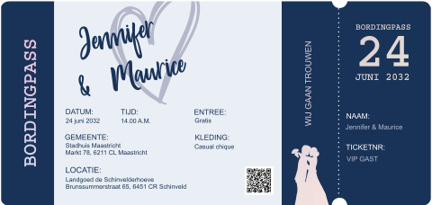 Ticketvorm in holografische folie