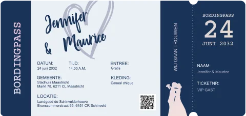 Ticketvorm in holografische folie