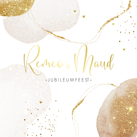 Jubileumkaart glitter en glamour