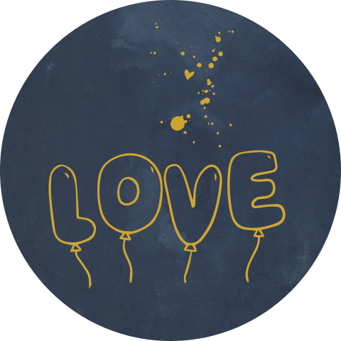 Sluitzegel ballon love met hartjes