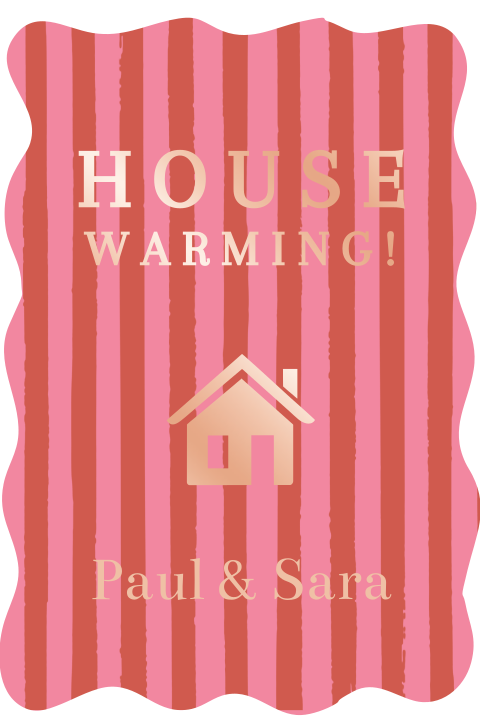 Uitnodiging housewarming golfkaart met goudfolie