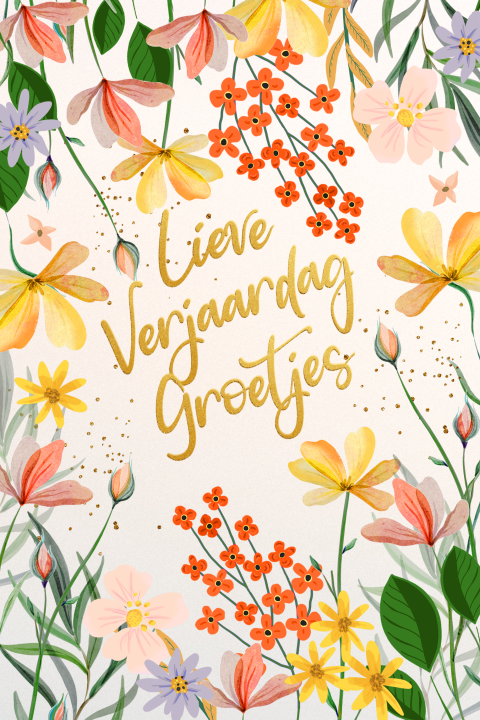 Wenskaart bloemen zomer
