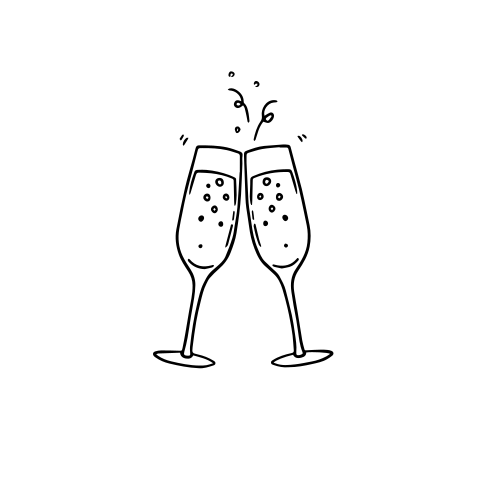 Sluitzegel champagne glazen toosten