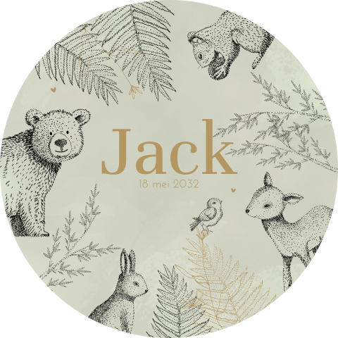 Poster bosdieren met groene achtergrond