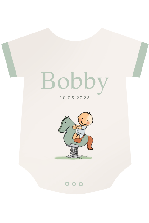 Geboortekaartje romper standaard wit
