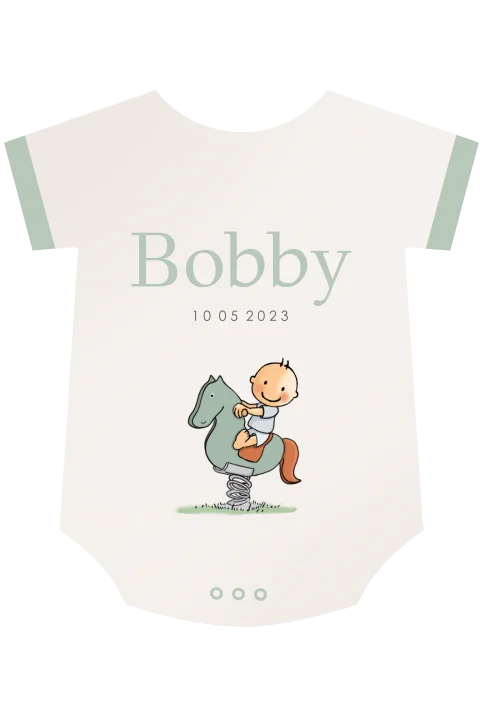 Geboortekaartje romper standaard wit