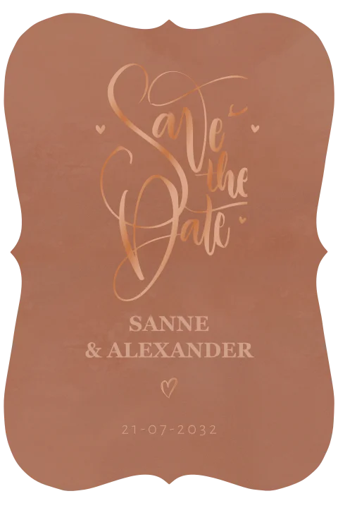 Savethedate vorm mooie letters en takjes