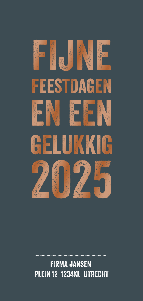 Kerstkaart koperfolie met tekst