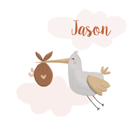 Raambord dubbel ooievaar met baby meisje