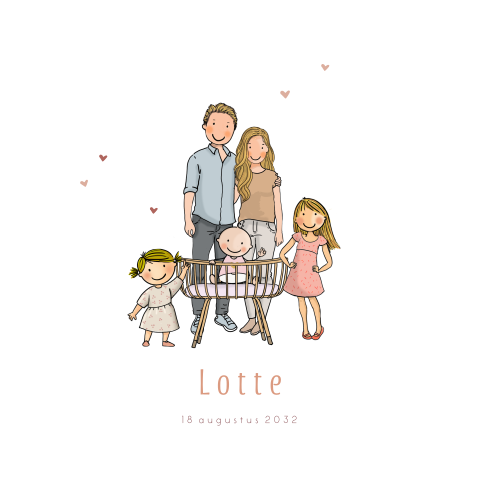 Canvas 30x30 familie met baby meisje
