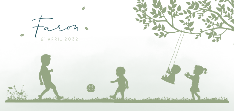 Silhouette jongen schommelen en voetballen