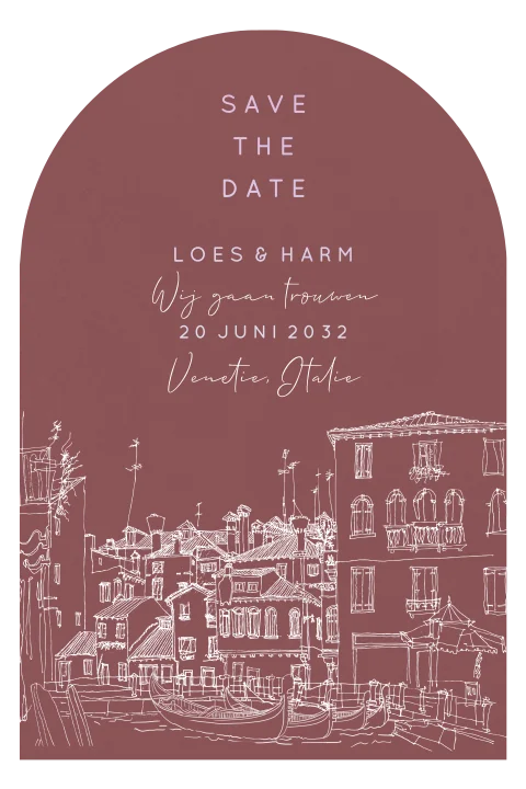 Savethedate Venetie italie boogkaart